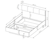 Holzbett mit Kopfteil 160x200 Turia Eiche Artisan, Anthrazit