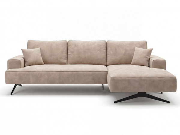 Ecksofa L-Form auf Metallbeinen Leto Rechts Beige