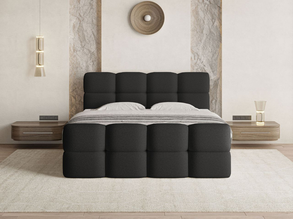 Boxspringbett mit Bettkasten 140x200 Rivon Schwarz