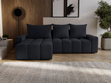 Ecksofa L-Form mit Schlaffunktion und Bettkasten Bresso Schwarz