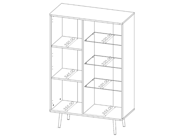 Vitrinenschrank mit Glas Nemi Schwarzer Graphit Braun