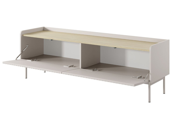 TV-Lowboard mit Türen Abios Beige, Scandi Eiche