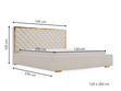 Polsterbett mit Bettkasten und Lattenrost 120x200 Bonito Dunkelblau