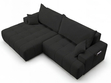 Ecksofa L-Form mit Schlaffunktion und Bettkasten Tulio Links Schwarz