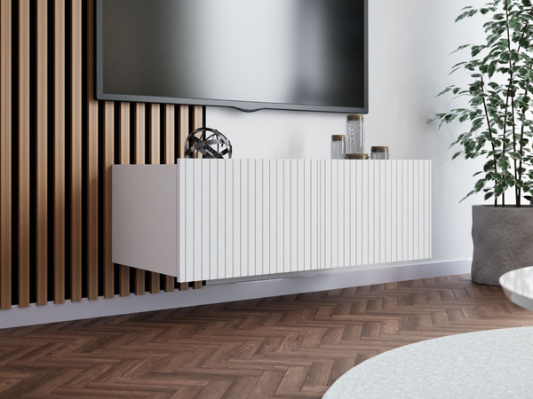 TV-Lowboard mit Türen 100 cm Kioto Weiß matt