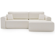 Ecksofa mit Schlaffunktion und Bettkasten Belvio rechts Creme