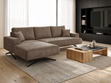 Ecksofa L-Form auf Metallbeinen Leto Links Braun