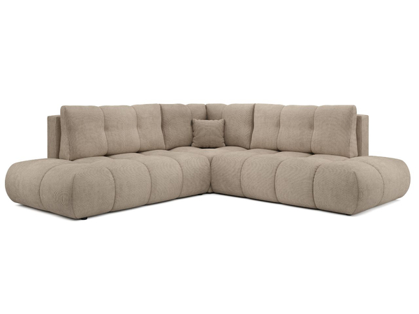 Ecksofa mit Schlaffunktion und Bettkasten Links Kair Hellbraun
