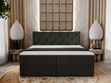Boxspringbett mit Bettkasten 140x200 Napoli Dunkelgrau