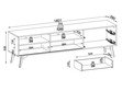 TV-Lowboard mit Schubladen und Türen Soil Barock Eiche, Schwarz