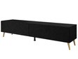 TV-Lowboard mit zwei Türen auf golden Beinen 175 cm mit LED-Beleuchtung Sorelle Schwarz Matt