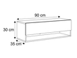 Hänge TV-Schrank 90 cm für Wohnzimmer mit LED-Beleuchtung Aurelie Weiß Hochglanz