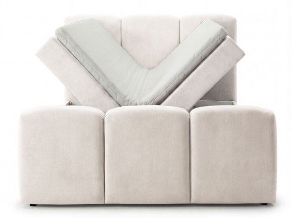 Boxspringbett mit Bettkasten 160x200 Campi Creme