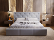 Polsterbett mit Bettkasten und Lattenrost 180x200 Milano Grau