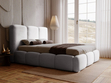 Polsterbett mit Bettkasten und Lattenrost 140x200 Bubble Hellgrau