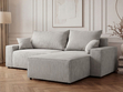 Ecksofa L-Form mit Schlaffunktion und Bettkasten Nivo Grau