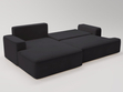 Ecksofa L-Form Links mit Schlaffunktion und Bettkasten California Schwarz