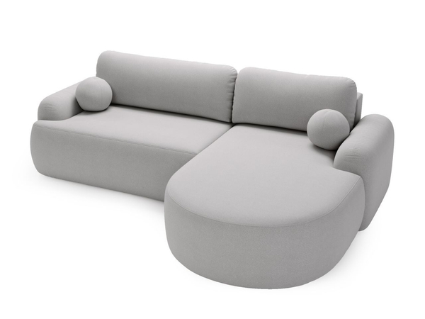 Ecksofa L-Form Rechts mit Schlaffunktion und Bettkasten Aurio Grau