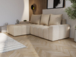 Ecksofa L-Form mit Schlaffunktion und Bettkasten Bresso Beige