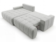 Ecksofa L-Form mit Schlaffunktion und Bettkasten Tulio Links Grau