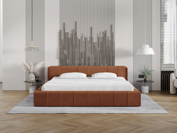 Polsterbett mit Bettkasten und Lattenrost 180x200 Lipari Braun