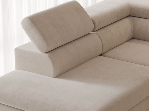 Wohnlandschaft mit Schlaffunktion und Bettkasten Argon Beige