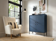 Türkommode mit Schwarz Metallbeinen Amor Marineblau