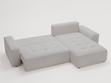 Ecksofa L-Form Rechts mit Schlaffunktion und Bettkasten Portland Hellgrau