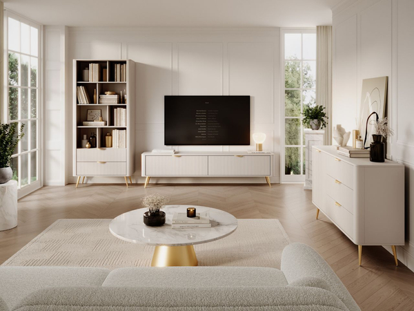 Kommode mit Türe und Schubladen Latina Beige