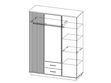 Spiegelschrank 150 cm mit Lamellen und Schubladen für das Schlafzimmer Lavore Wotan Eiche, Schwarz matt