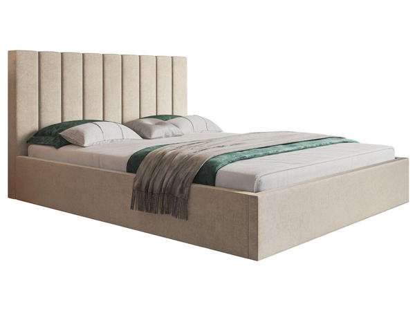 Polsterbett mit Bettkasten und Lattenrost 180x200 Sesto Beige