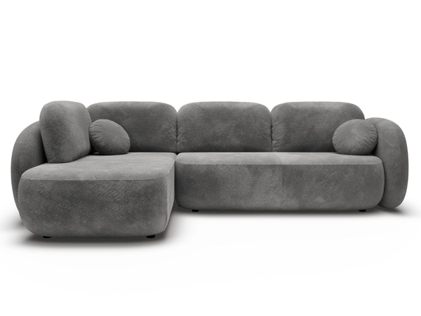 Ecksofa mit Schlaffunktion und Bettkasten Links Carino Grau