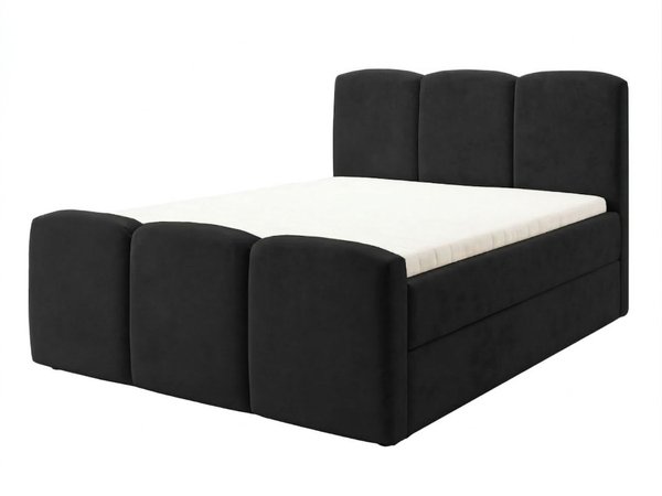 Boxspringbett mit Bettkasten 120x200 Campi Schwarz