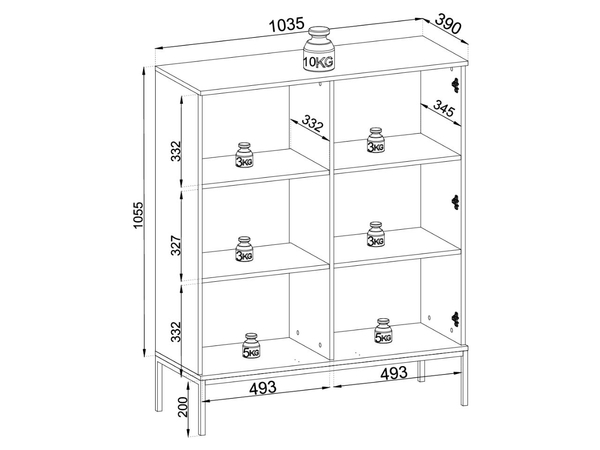Vitrinenschrank mit Led Deo 126 cm Kaschmir