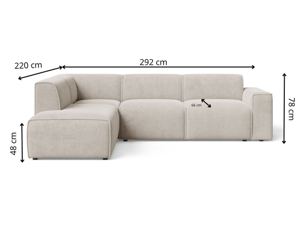 Ecksofa L-Form Links Eluno Beige