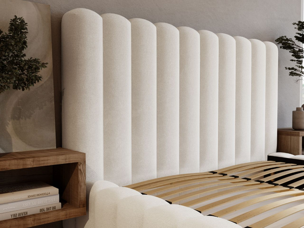 Polsterbett mit Bettkasten und Lattenrost 120x200 Rotto Creme