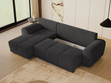 Ecksofa L-Form mit Schlaffunktion und Bettkasten Monti Links Anthrazit