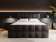 Boxspringbett mit Bettkasten 160x200 Bouclé-Stoff Alicante Schwarz