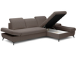 Ecksofa L-Form Rechts mit Schlaffunktion und Bettkasten Hannover Dunkelbraun