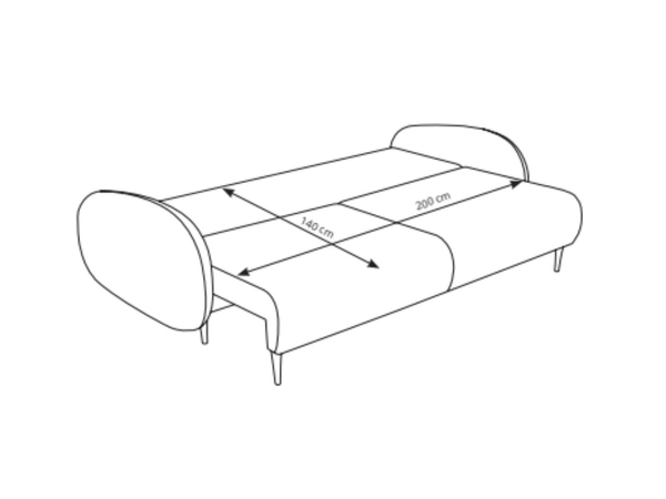 Schlafsofa mit Bettfunktion und Bettkasten Alta Beige