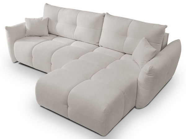 Ecksofa L-Form mit Schlaffunktion und Bettkasten Bene Hellgrau