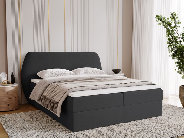 Boxspringbett mit Bettkasten 180x200 Bogota Schwarz