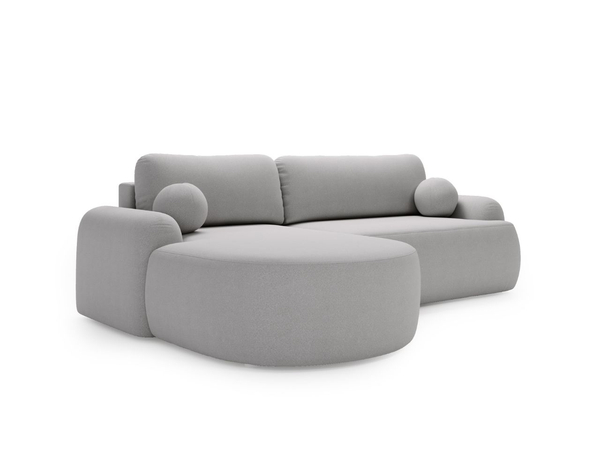Ecksofa L-Form Links mit Schlaffunktion und Bettkasten Aurio Grau