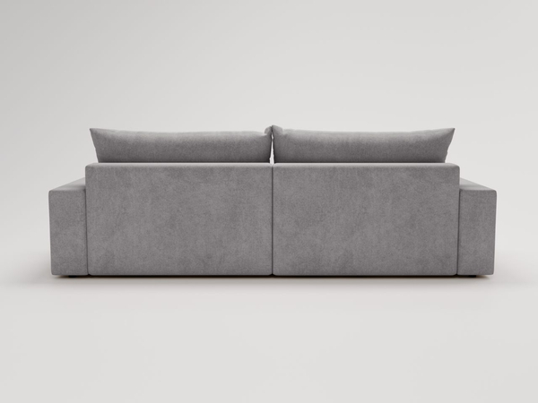 Ecksofa L-Form mit Schlaffunktion und Bettkasten Havi Rechts Grau