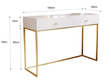 Schminktisch mit Schubladen Belleza Kaschmir Hochglanz Gold Frame