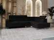 Ecksofa mit Schlaffunktion und Bettkasten Berona rechts Schwarz