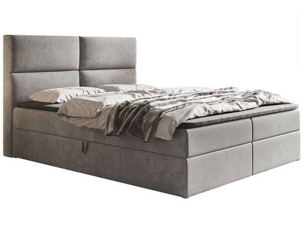 Boxspringbett mit Bettkasten 180x200 Hera Grau