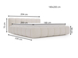 Polsterbett mit Bettkasten und Lattenrost 180x200 Cloud Low Bouclé-Stoff Grau