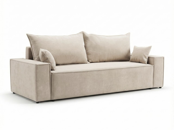 Schlafsofa mit Bettfunktion und Bettkasten Sivra Beige