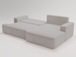 Ecksofa L-Form Rechts mit Schlaffunktion und Bettkasten California Hellgrau
